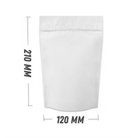 БЕЛЫЙ МАТОВЫЙ ДОЙ-ПАКЕТ 120х210 мм | Металлизированный с замком zip-lock D2205 - фото 7840