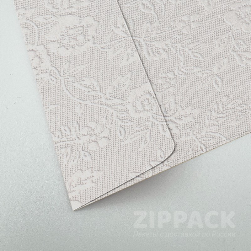 Конверт белый перламутр С6 114х162 мм | 120 г/м² | Объемный рисунок цветы FLOW-C6-27 - фото 17891