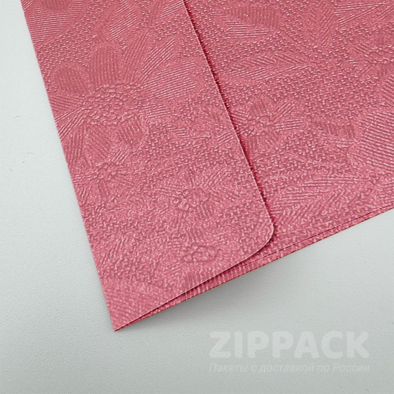 Подарочный конверт с цветами 110х220 мм (Е65) | 120 гр./м2 | Красный металлик FLOW-DL-34 - фото 17955