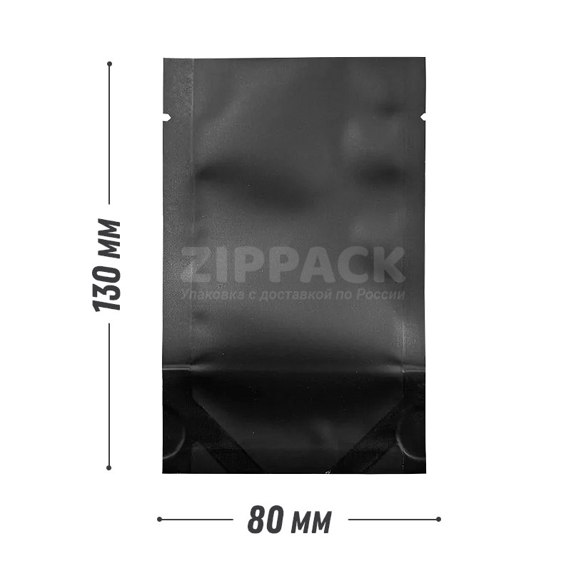 САШЕ ПАКЕТ 80х130 мм черный с донным расширением | металлизированный под запайку SPB80/130