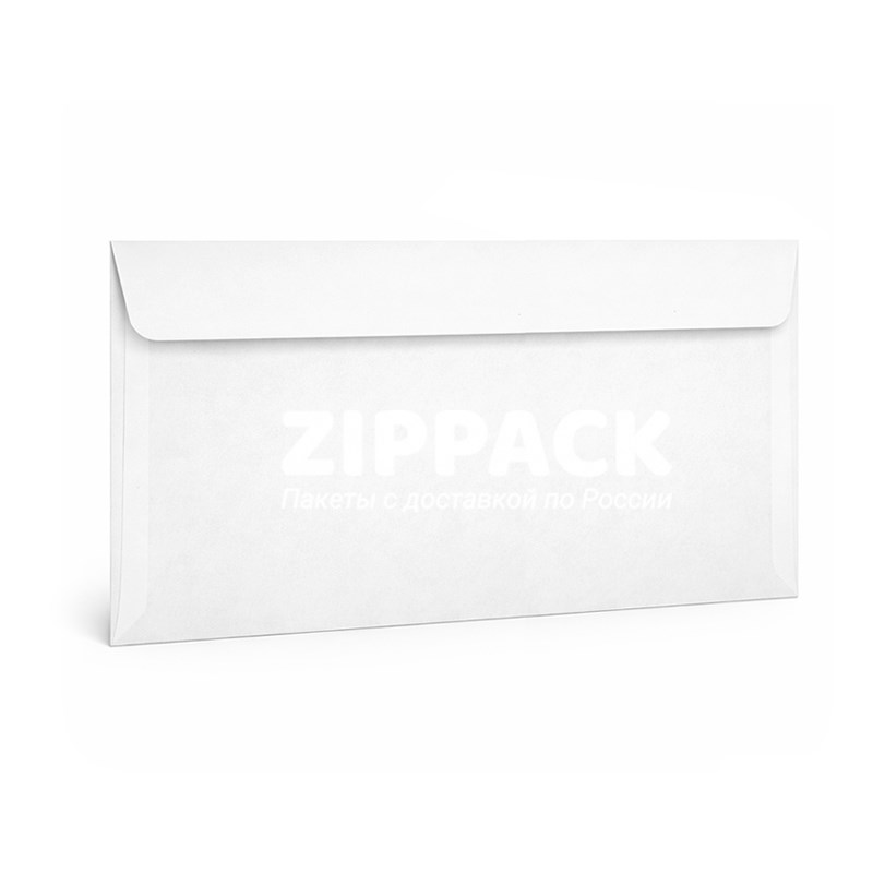 Белый конверт E65 110х220 мм | 80 гр./м2 | Прямой клапан декстрин 1151