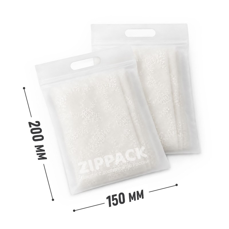 ZIP-LOCK ПАКЕТ 150х200 мм С РУЧКОЙ | полупрозрачный eva 70 мкм ZIP150/200/R