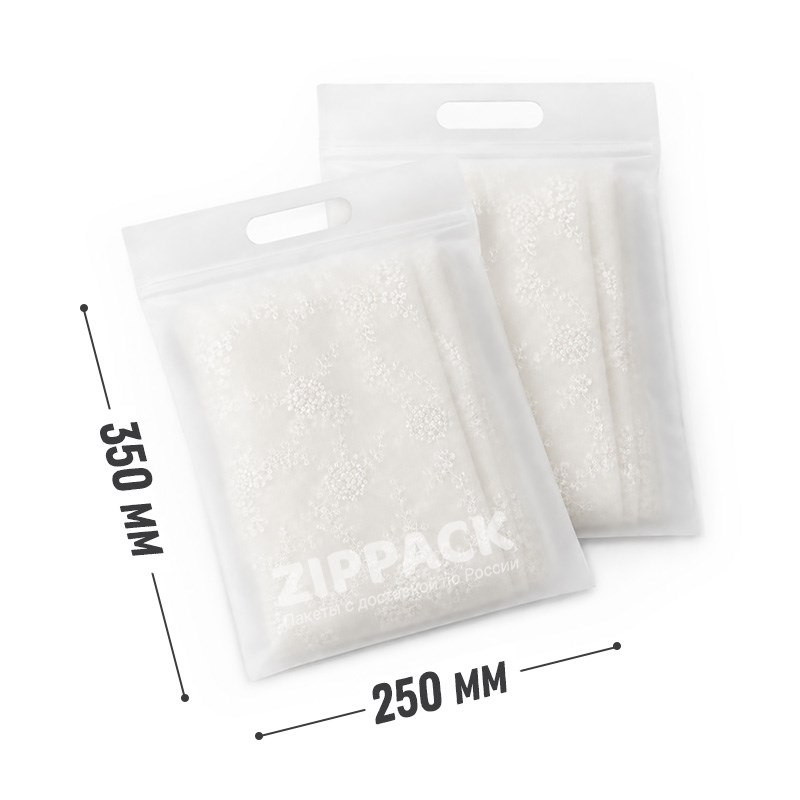 ZIP-LOCK ПАКЕТ 250х350 мм С РУЧКОЙ | полупрозрачный eva 70 мкм ZIP250/350/R